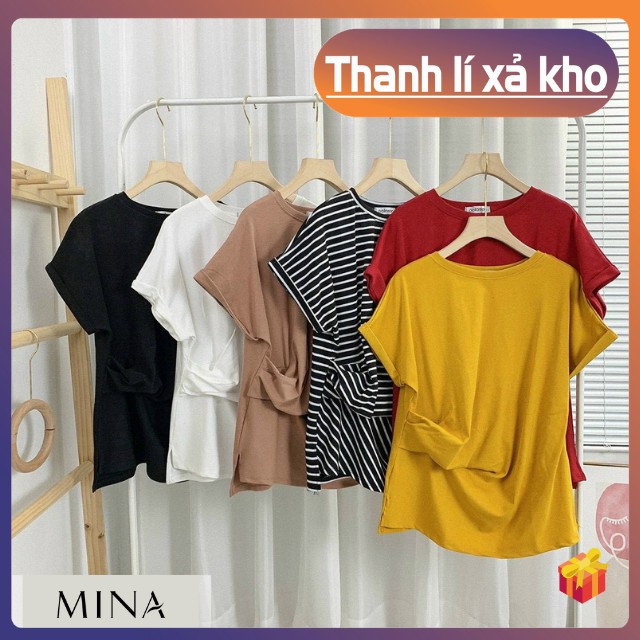 Áo thun nữ, tay ngắn, form rộng, không cổ/ Áo phông unisex dáng rộng đẹp, giá rẻ