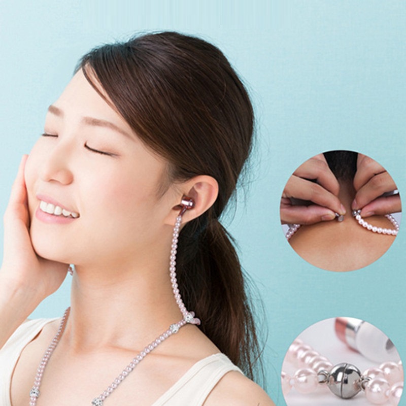 Tai Nghe Thời Trang Màu Hồng Dễ Thương Kèm Mic Chống Trượt
