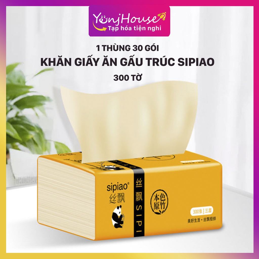 (1 THÙNG ) 30 gói khăn giấy ăn GẤU TRÚC SIPIAO 300 tờ  - YenjHouse