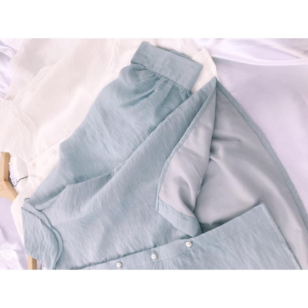 Áo Sơ Mi Voan Cổ Sen Dài Tay Cúc Ngọc - Áo Sơ Mi Tiểu Thư Cách Điệu | BigBuy360 - bigbuy360.vn