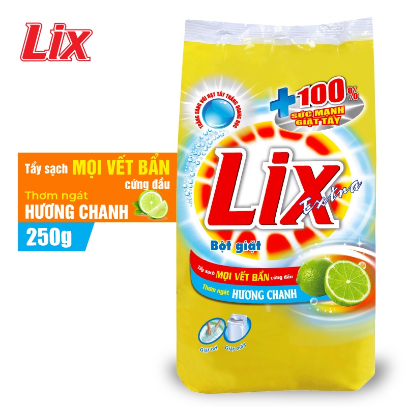 Bột giặt LIX extra hương chanh 250g EC257