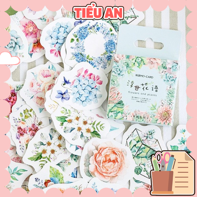 Bộ sticker/ Hình dán Họa Tiết Hoa Độc Đáo (46 Hình)