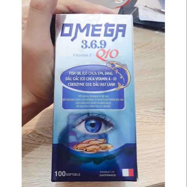 Omega 3, Omega 369, Dầu cá omega 369 Q10 có công dụng bổ mắt, làm giảm khô đau nhức mắt sáng mắt, làm đẹp da