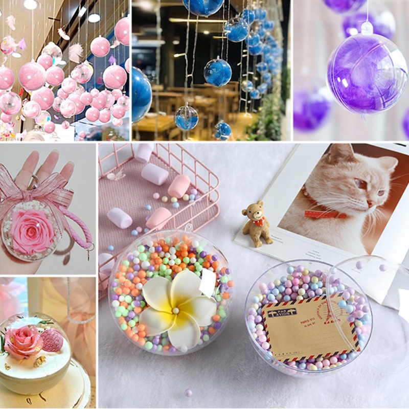 Bộ 20 Quả Cầu Trong Suốt Bằng Nhựa Dùng Trang Trí Cây Thông Noel