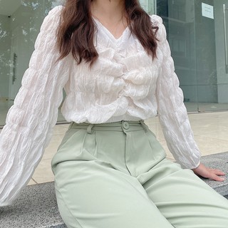 Áo bồng nhún dài tay