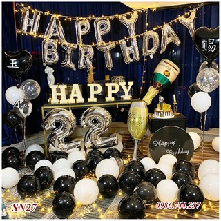 Set Bóng Happy Birthday Kèm Đèn Led Và Số Tuổi Mã SN27