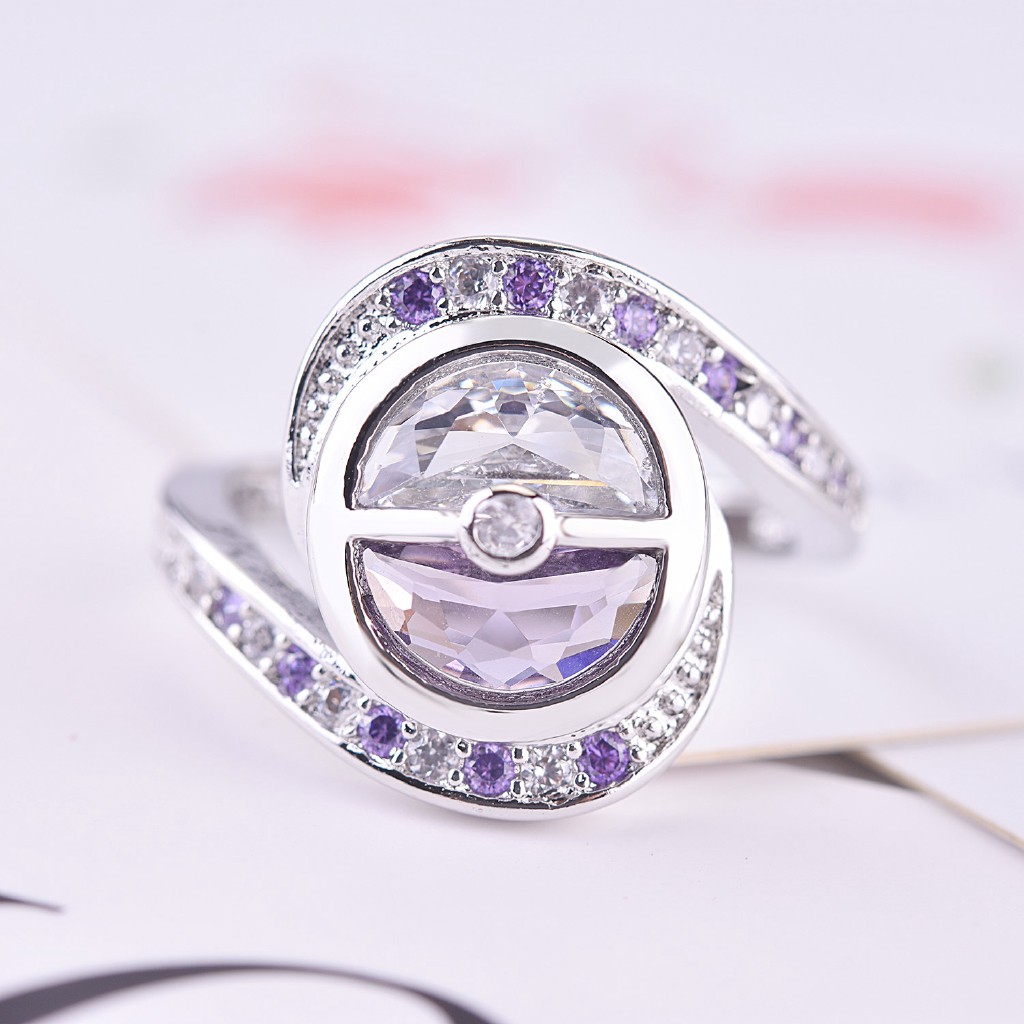 Nhẫn Mạ Bạc 925 Hình Quả Bóng Elf Sáng Tạo