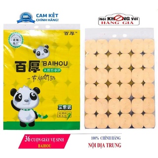 Bịch 36 Cuộn Giấy Vệ Sinh Baihou Nội Địa Trung Không Lõi Siêu Dai