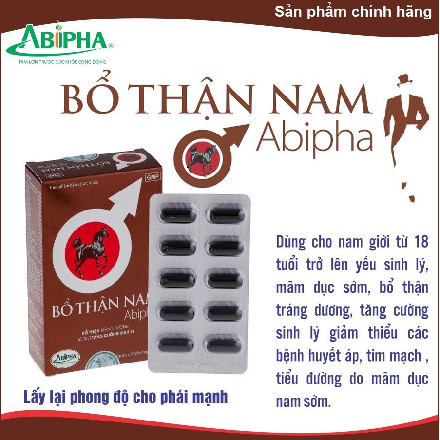 BỔ THẬN NAM ABIPHA Hỗ Trợ Tăng Cường Sinh Lý Cho Nam Giới, Lấy Lại Phong Độ Cho Phái Mạnh