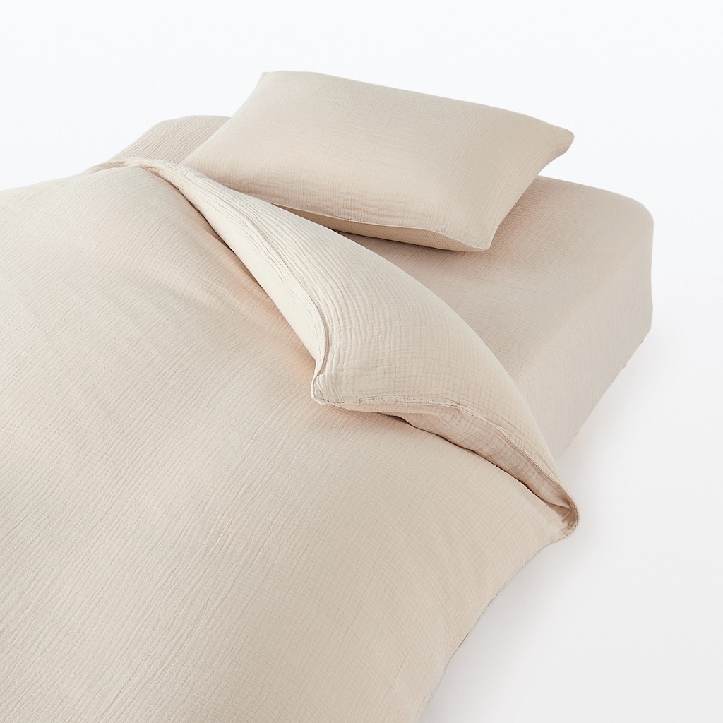 Muji Vỏ Chăn Cotton Vải Xô 3 Lớp