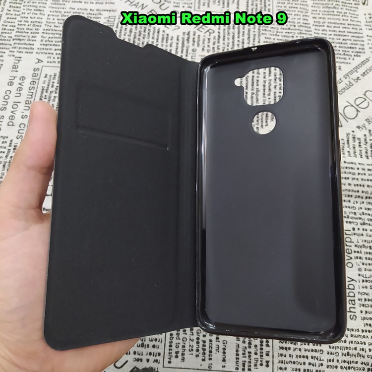 Bao Da Xiaomi Redmi Note 9 / Redmi Note 9 Pro / Redmi Note 9S Kiểu Dáng Gấp 2 Mặt Và Có Phối Ví Sang Trọng