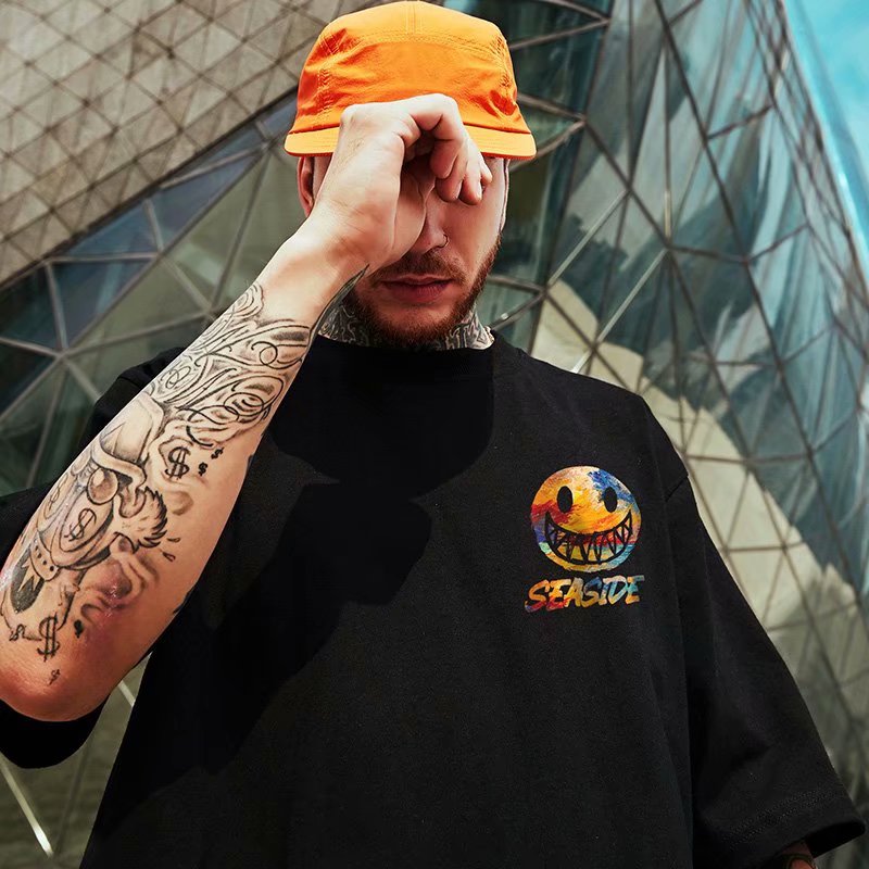 Áo Thun Tay Ngắn In Hoạ Tiết Mặt Cười Phong Cách Hip Hop Hop Cho Nam Size S - 8 Xl | BigBuy360 - bigbuy360.vn