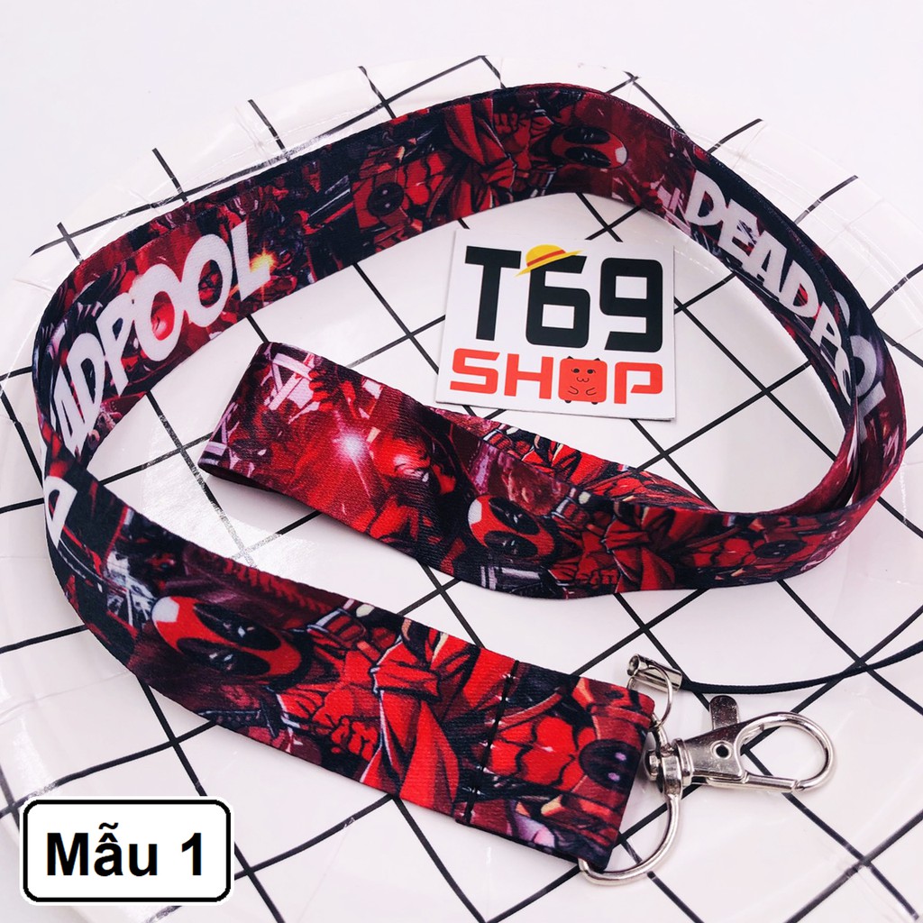 Dây đeo thẻ tên/móc khóa dây strap Deadpool