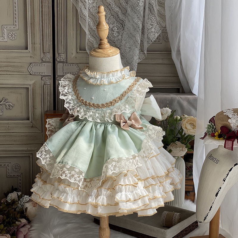 Đầm công chúa lolita phối ren thời trang mùa thu mới dành cho bé gái 2021 tuổi