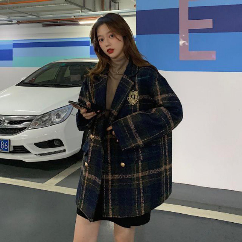 [Hàng Loại 1-Ảnh Thật] Áo Dạ Kẻ Nữ Hàn Quốc | BigBuy360 - bigbuy360.vn