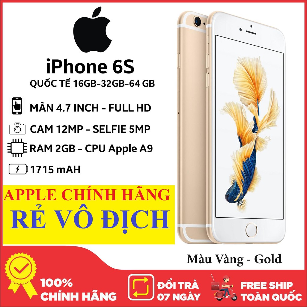 [MÁY CHÍNH HÃNG] Điện thoại IPhone 6S 128G máy Quốc tế dùng sim thường, vân tay nhạy, có bảo hành