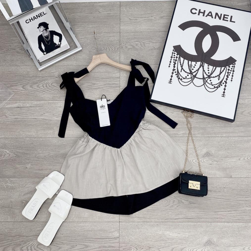 [ 𝐅𝐑𝐄𝐄 𝐒𝐇𝐈𝐏 ] SET ÁO 2S BABYDOLL PHỐI MÀU MIX QUẦN ĐÙI Ạ