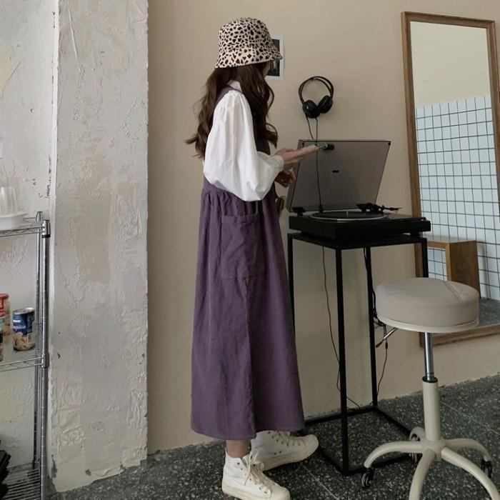 🌼váy babydoll Đầm Yếm Dáng Dài Mềm Mại Thêu Họa Tiết Bò Sữa Dễ Thương Phong Cách Nhật Bản Cho Nữ