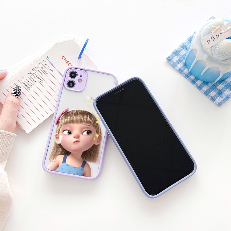 Ốp lưng iphone Baby Girl nhám viền nổi cong 5/5s/6/6plus/6s/6splus/7/7plus/8/8plus/x/xr/xs/11/12/pro/max/plus/promax