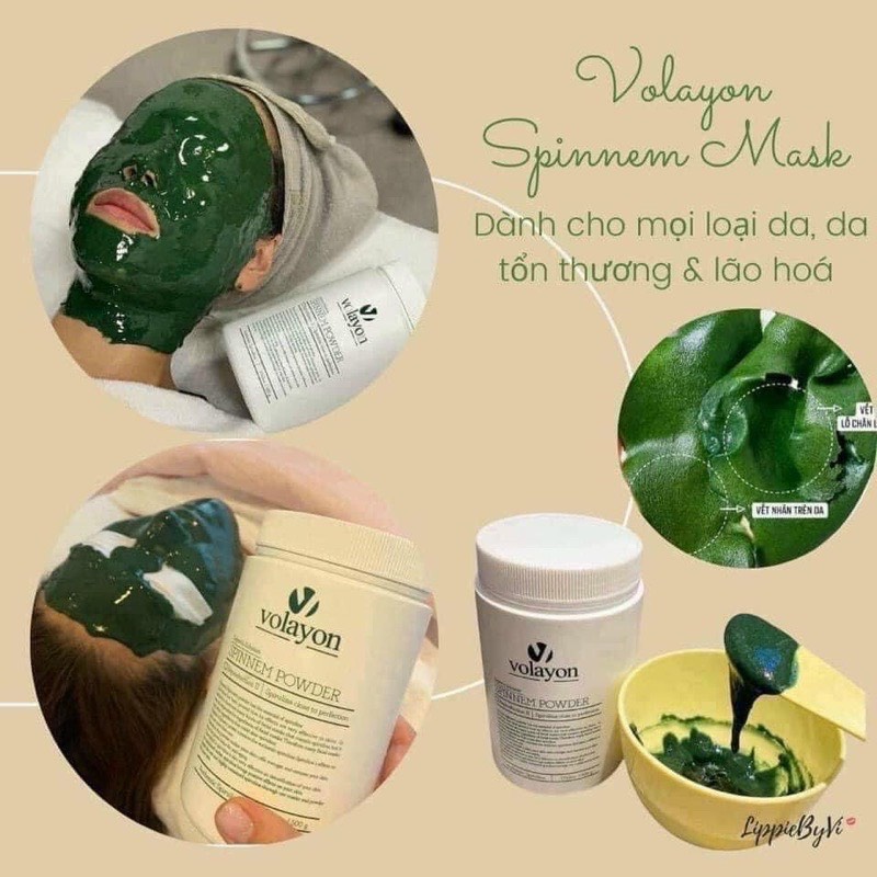 Mặt Nạ Hàn Quốc Tảo Xoắn Đắp Trắng Da Mờ Thâm Se Khit Lỗ Chân Lông, Dạng Bột Volayon Hũ 500G
