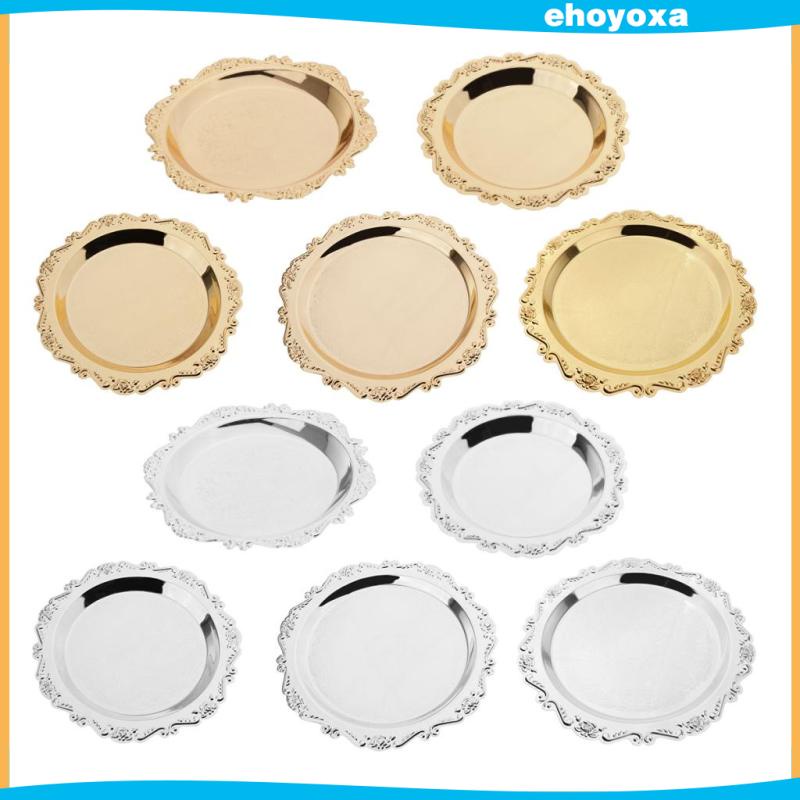 Đĩa Tròn Màu Vàng Kim 4 "/ 6" Đựng Trái Cây / Bánh Kẹo Tráng Miệng