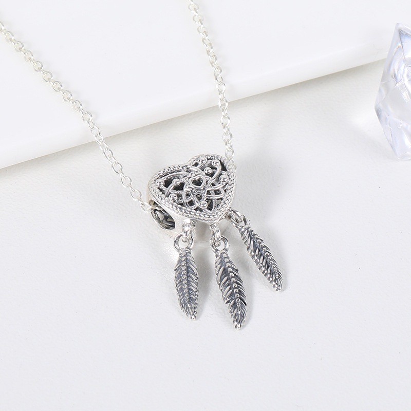 Dây chuyền bạc nữ mặt charm dreamcatcher trái tim - Cam kết chuẩn bạc Thái xịn