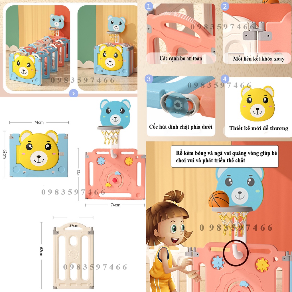 [1m5x1m85] Bộ Quây Cũi Nhựa Cho Bé Tặng Nhà Bóng Và Nệm- Bộ Quây Cũi Nhựa Nguyên Sinh Cao Cấp Cho Bé Yêu