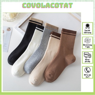 Tất nữ cao cổ kẻ ngang cao cấp - covolacotat
