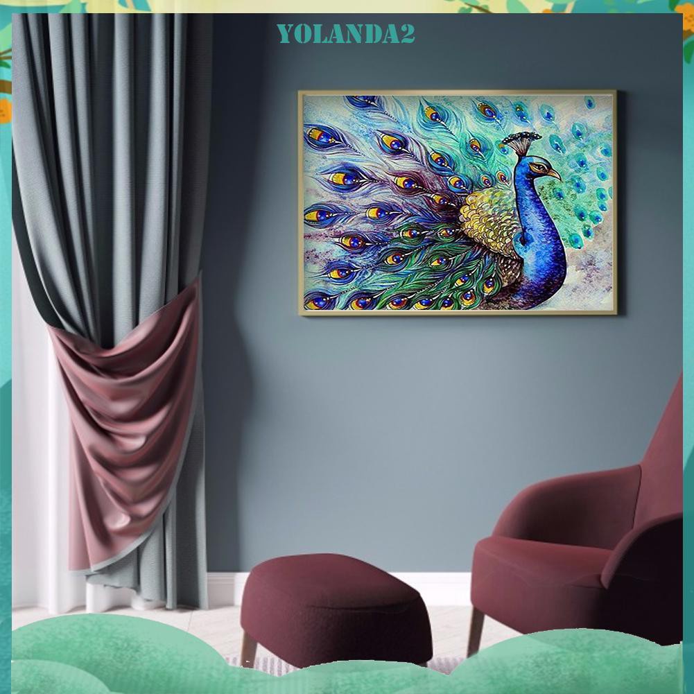 Bộ Tranh Thêu Chữ Thập Hình Chim Công Diy 11ct