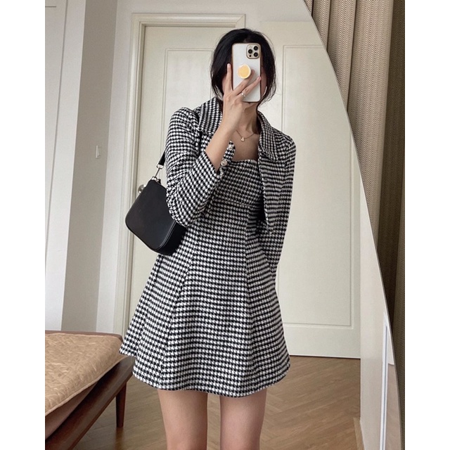 Set váy mix vest dạ