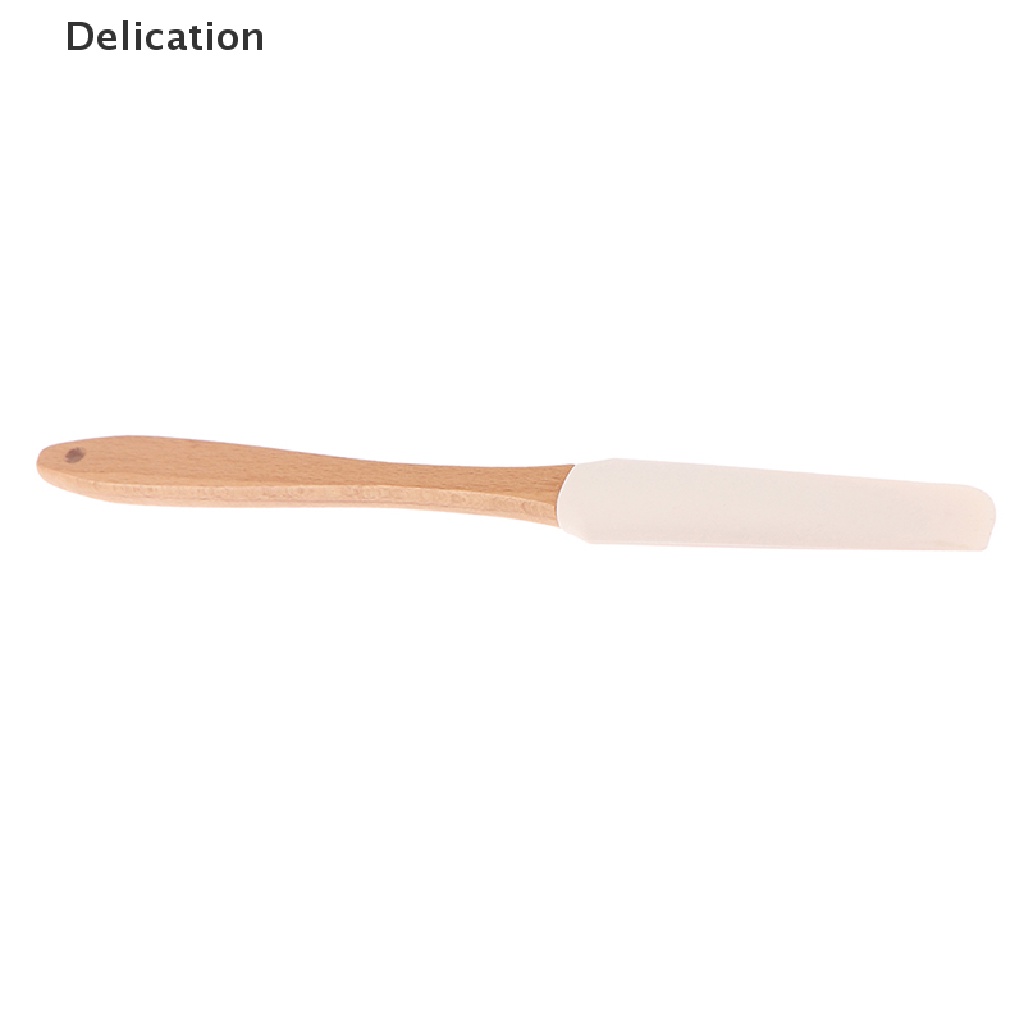 1 Cây Phới Trét Kem / Bơ Bằng Silicone Tay Cầm Gỗ Bền Bỉ Có Thể Tháo Rời