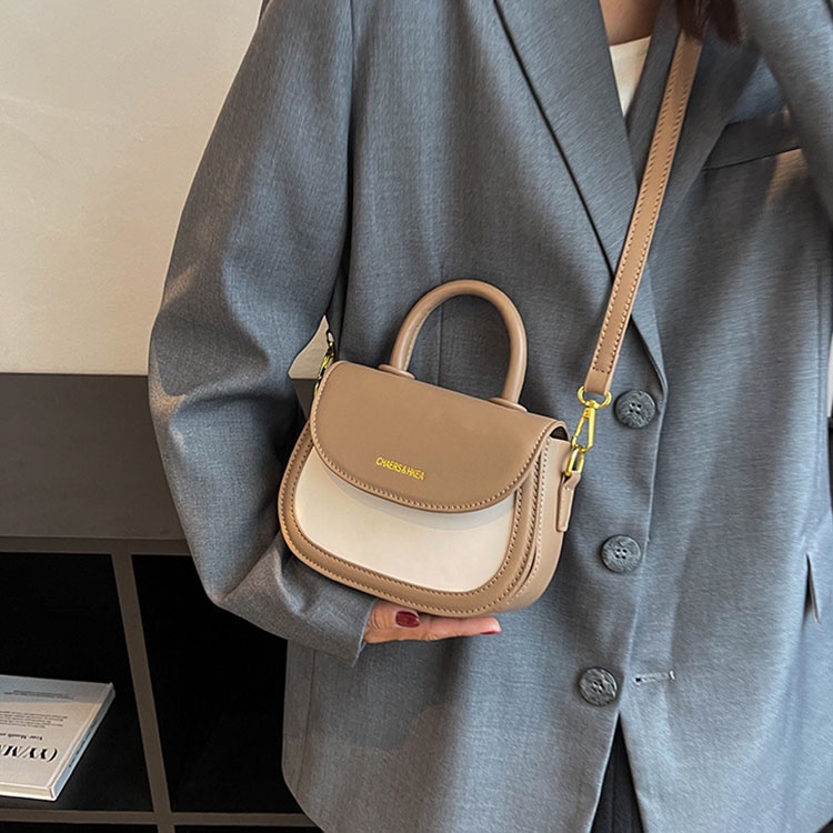 Túi yên ngựa IELGY cỡ nhỏ màu sắc tương phản chất lượng cao retro dành cho nữ