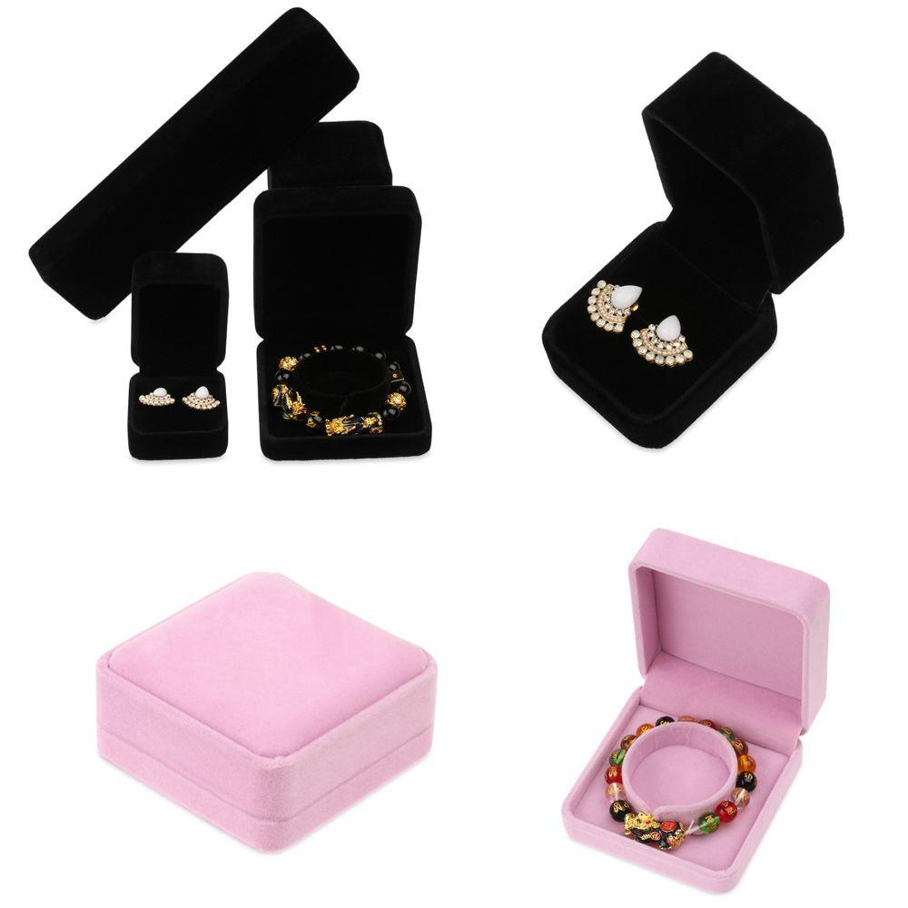 Hộp đựng trang sức bằng vải nhung xinh xắn