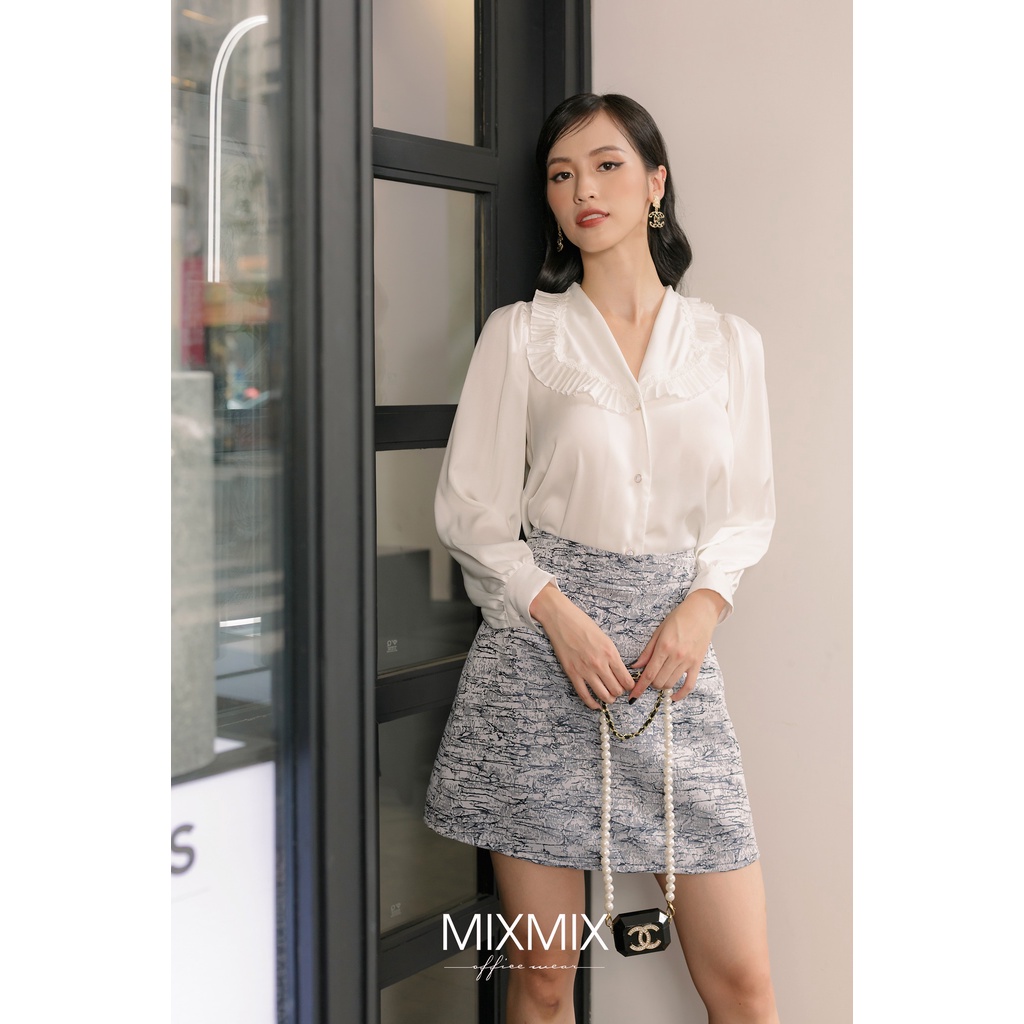 Chân váy chữ A vân gốm Dalila - Mixmix - thời trang công sở thiết kế