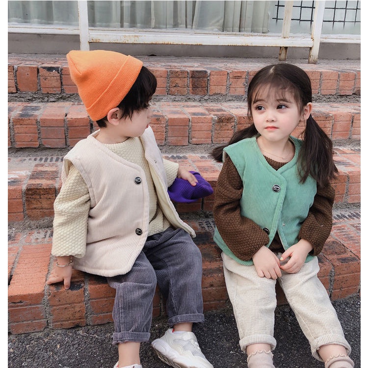 [babycat] Hàng Có Sẵn Áo Khoác Ghi Lê Cách Nhật Bản Hàn Quốc [Lông Cừu Siêu Dày] Phong Cách Thu Đông Cho Trẻ Sơ Sinh Cỡ Nhỏ Vừa Nhỏ / Trẻ Em