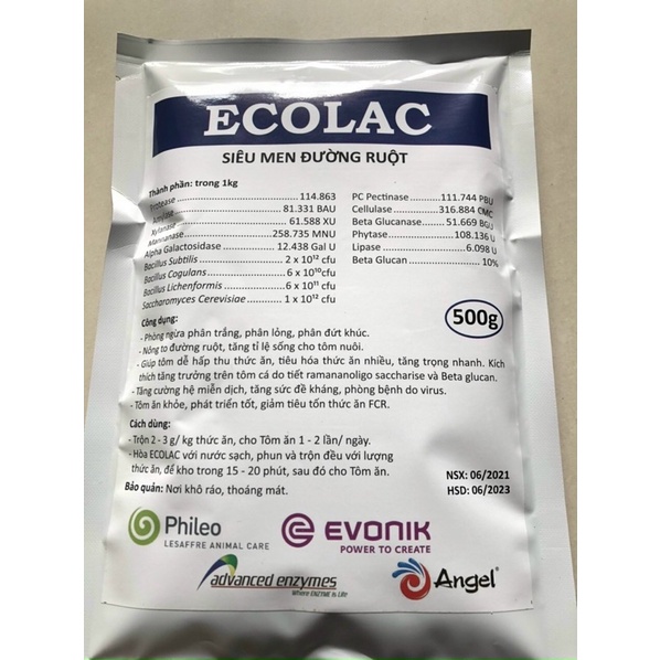 Xô 10 gói siêu men đường ruột ECOLAC (nguyên liệu ngoại nhập)