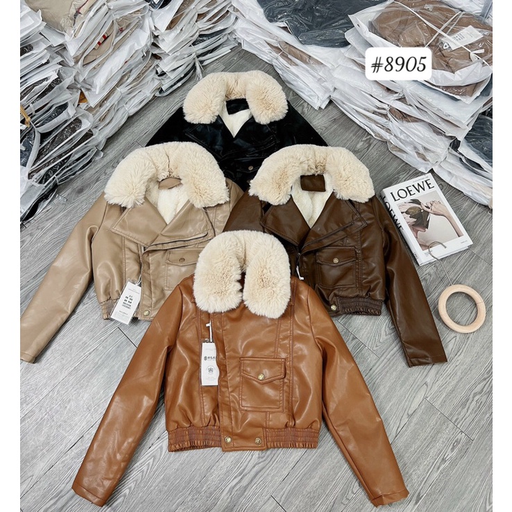 Áo khoác da lót lông  hót hit hàng QCL1