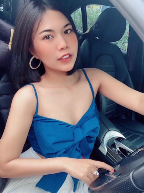 Áo croptop nơ 2 dây QC xinh xắn thoải mái dễ phối đồ