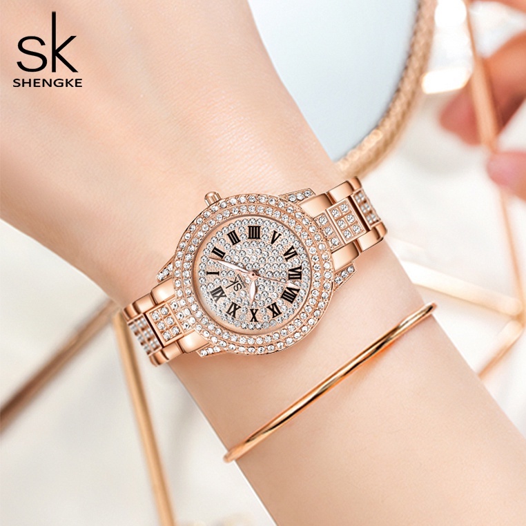 Đồng hồ Shengke K0162 đính đá sang trọng cho nữ