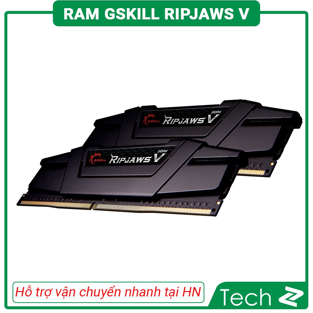 Ram Desktop Gskill RIPJAWS V BLACK (F4-3000C16D) 16GB (2x8GB) / 32GB (2x16GB) DDR4 3000Mhz