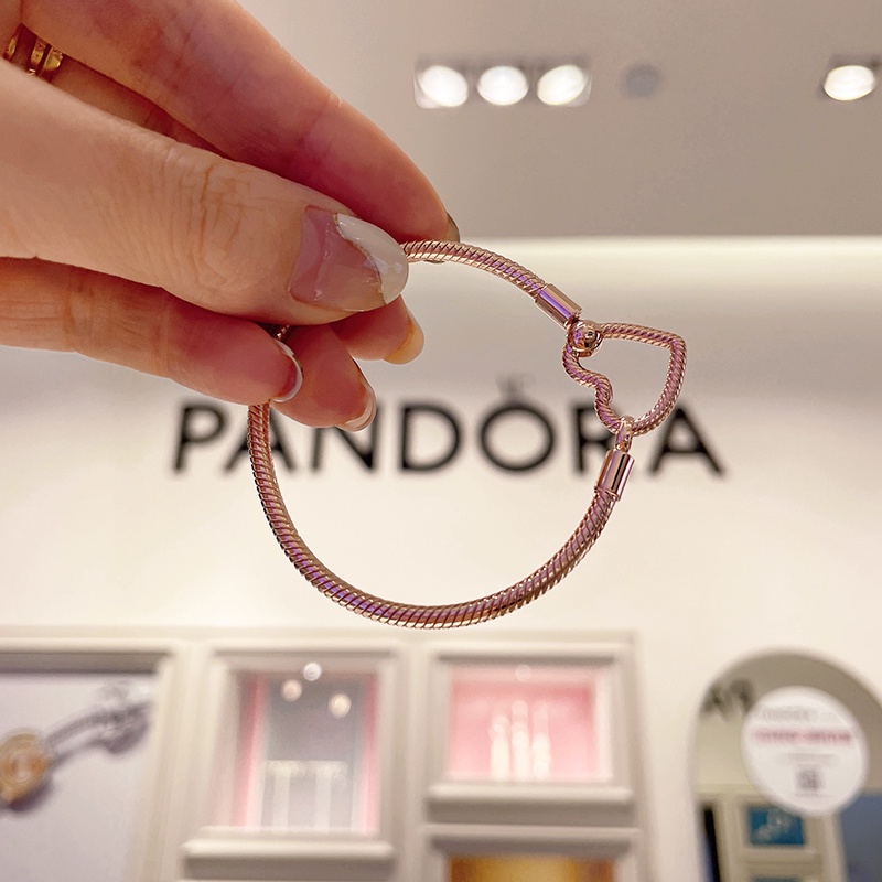 Vòng Tay Mạ Vàng Hồng Đính Trái Tim