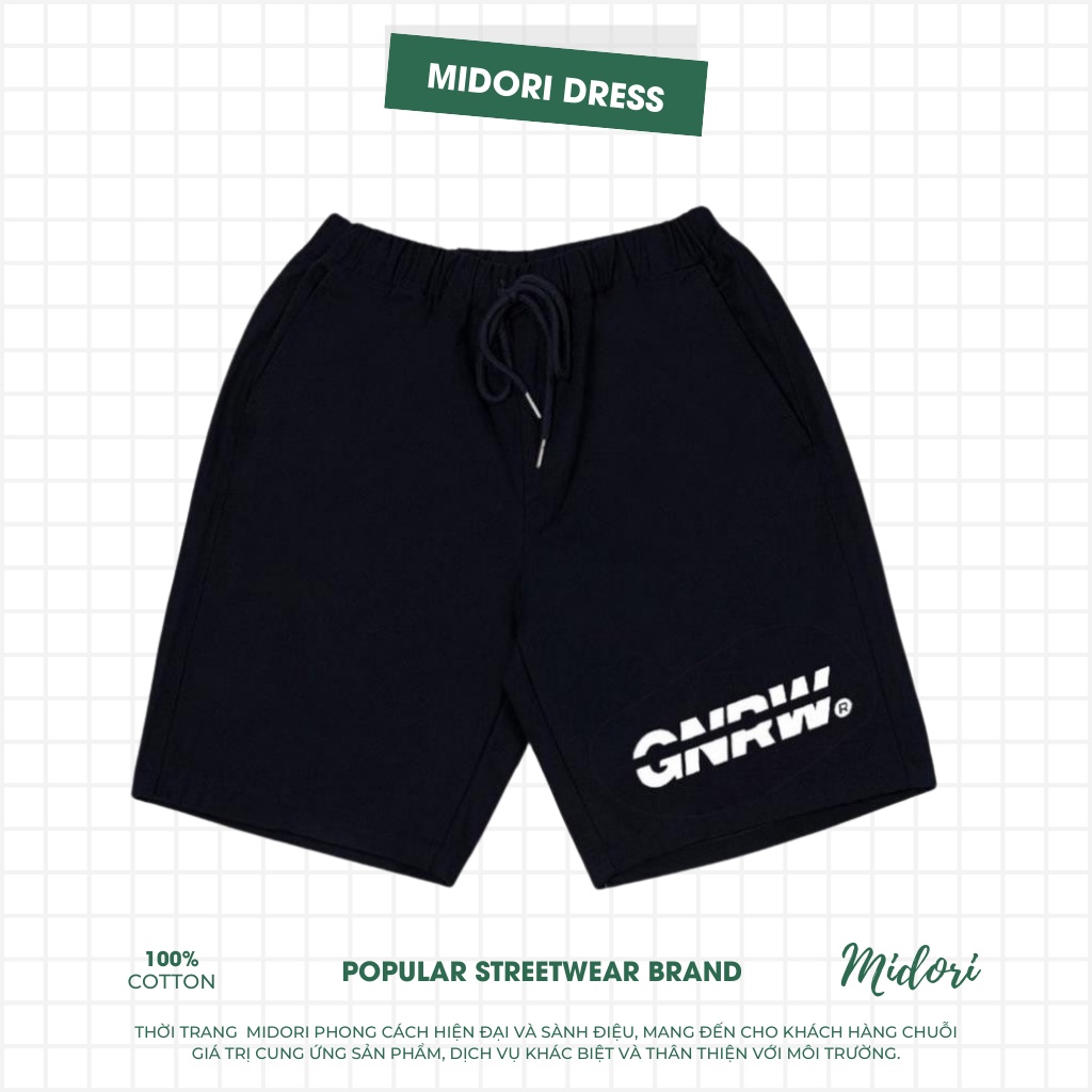 Quần đùi ngắn lưng thun Nam Nữ Kaki co giản short phản quang unisex Local Brand M Midori