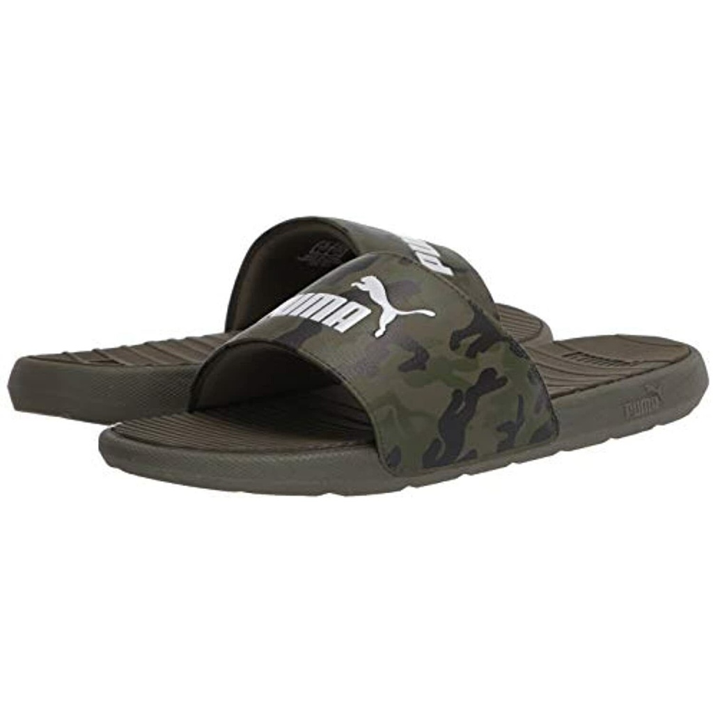 Dép quai ngang PUMA Men's Cool Cat Camo BX JR màu dark olive-puma white size 4C