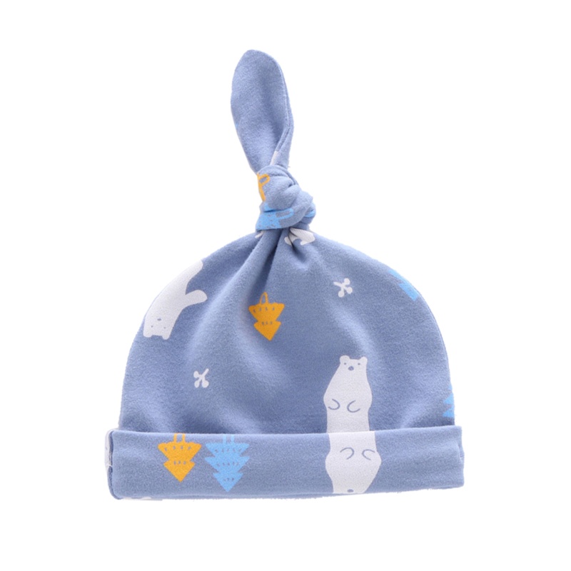 Mũ Beanie Cotton Thắt Nút Làm Phụ Kiện Chụp Ảnh Cho Bé Sơ Sinh 0-6 Tháng Tuổi