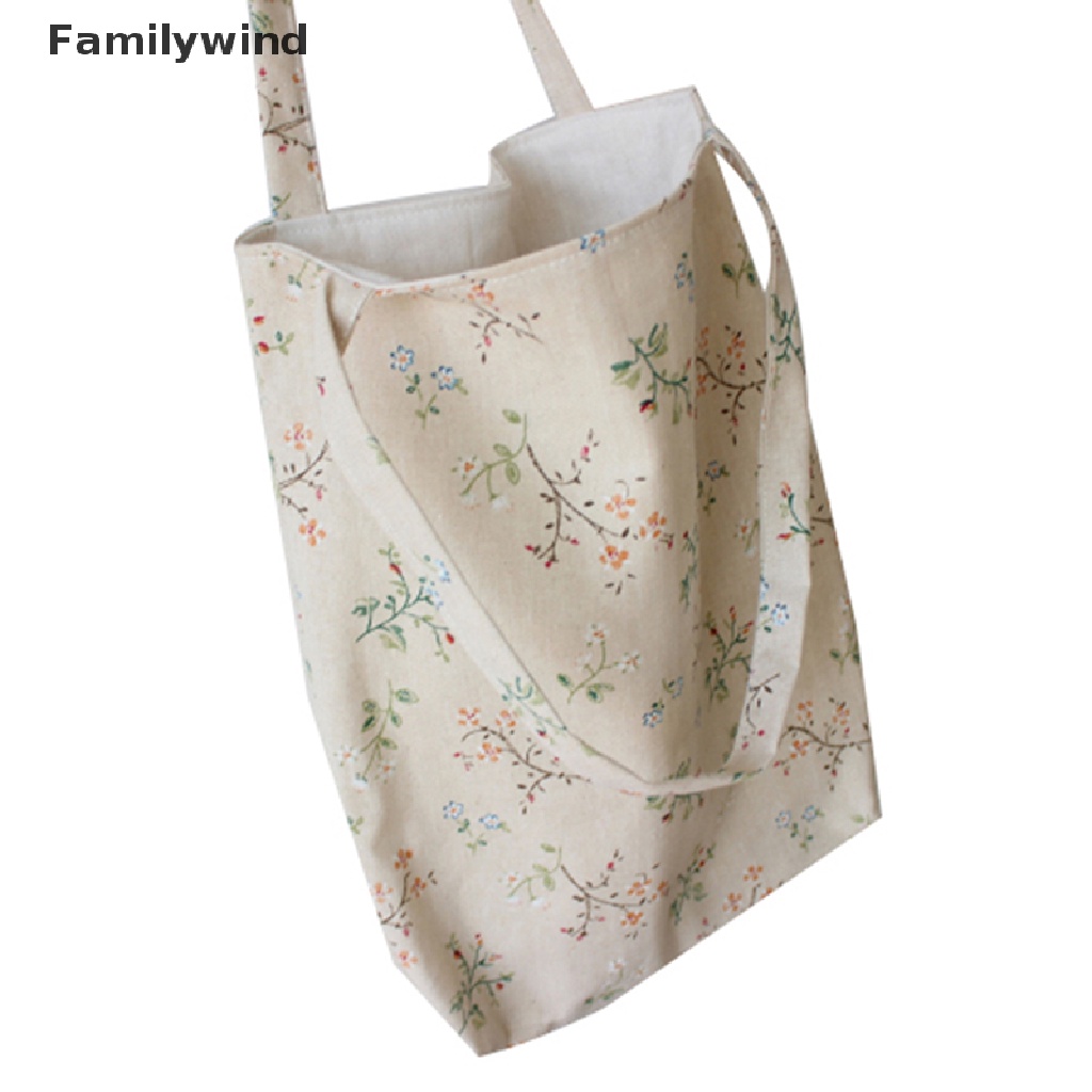 Túi tote đeo vai/ xách tay bằng cotton linen cổ điển cho nữ