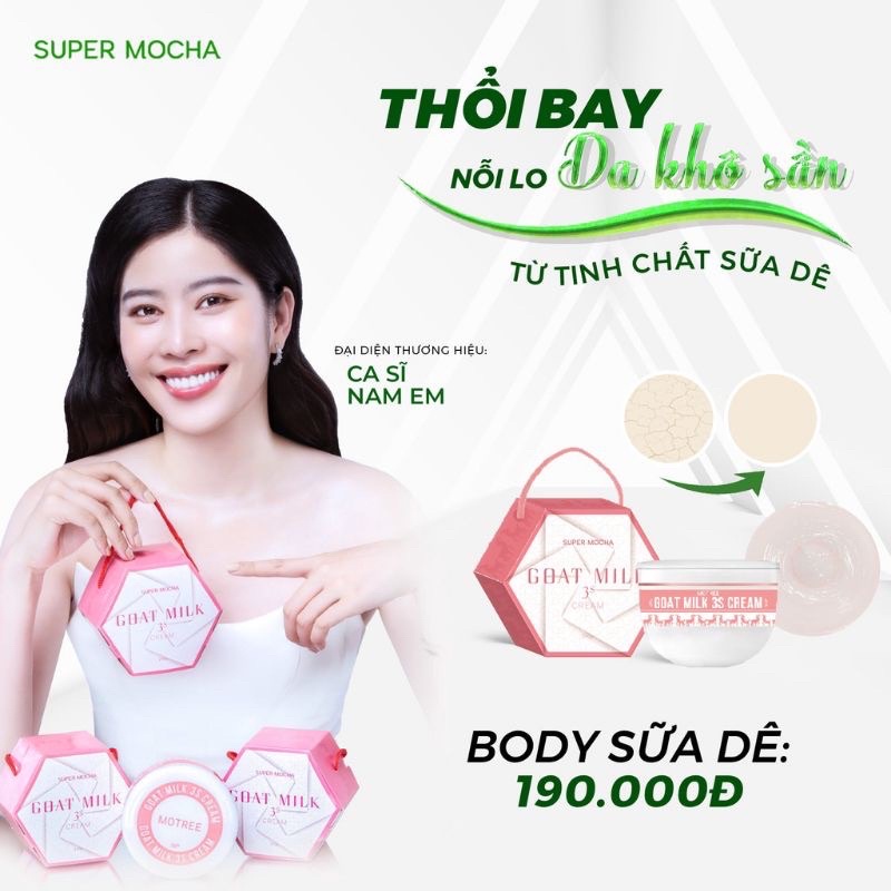 KEM BODY SỮA DÊ SUPER MOCHA- VỨT BỎ KHÔ SẦN THAY DA MỀM MẠI NHƯ DA EM BÉ