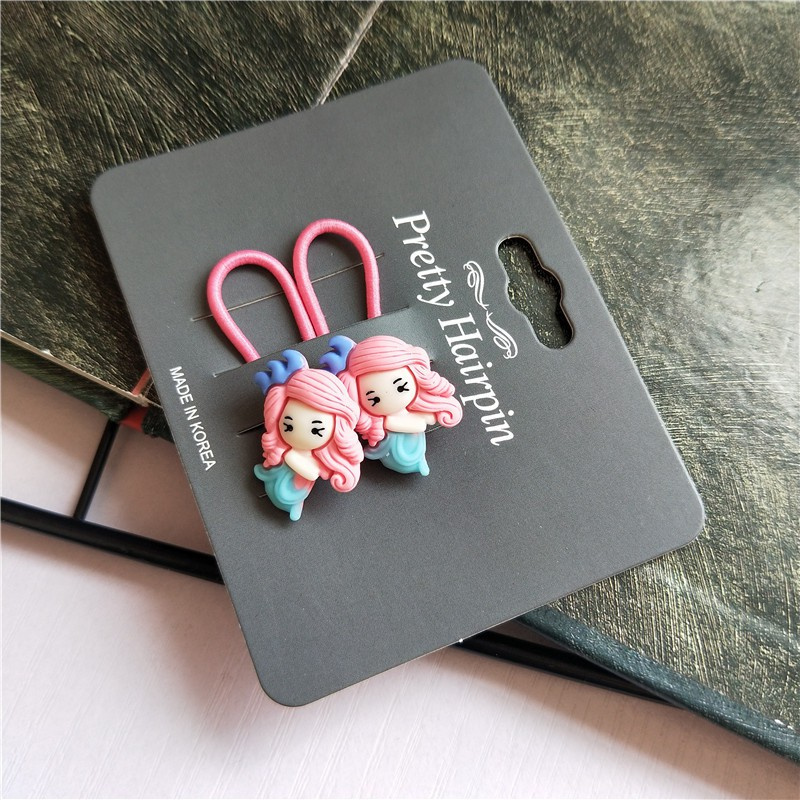 Set 2 dây buộc tóc co giãn dễ thương cho bé gái