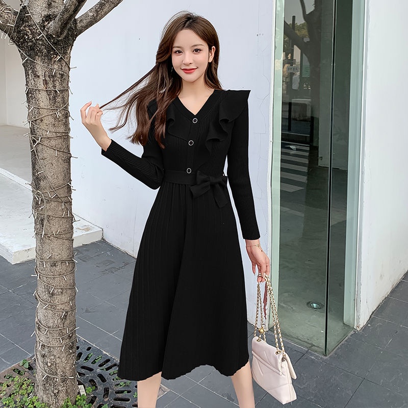 Đầm len dáng dài thời trang thu đông thanh lịch cho nữ