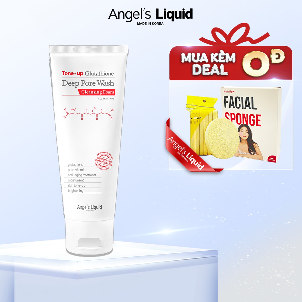 Sữa rửa mặt làm sạch, dưỡng trắng Angel Liquid Tone-up Glutathione Deep Pore Wash Cleansing Foam 120g | BigBuy360 - bigbuy360.vn