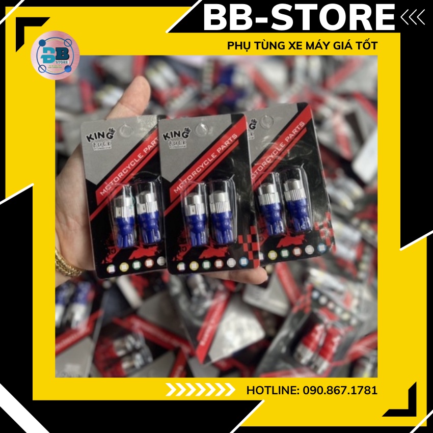 Đèn led DEMI T10 ⚡ HÀNG CAO CẤP ⚡ đèn gắn xe máy ánh sáng trắng và xanh băng